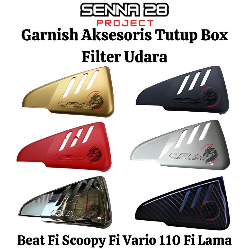Garnish garnis crom variasi tutup box filter udara honda beat fi non esp