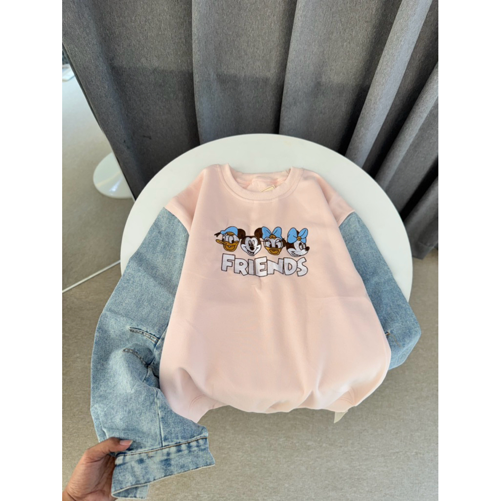 sweater mickey lengan jeans #C41 17/4 fx