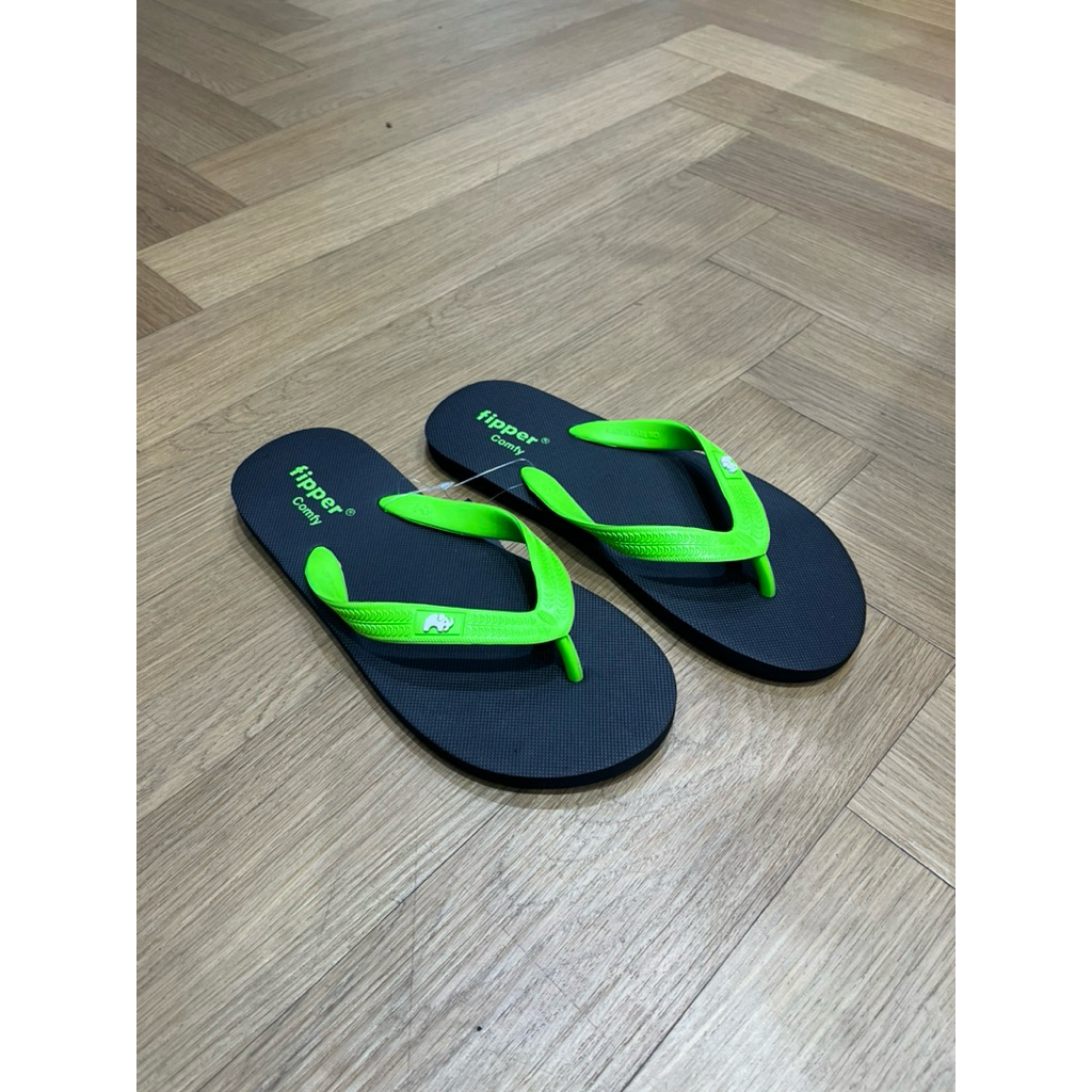 Fipper-Comfy Black/Green /Apple