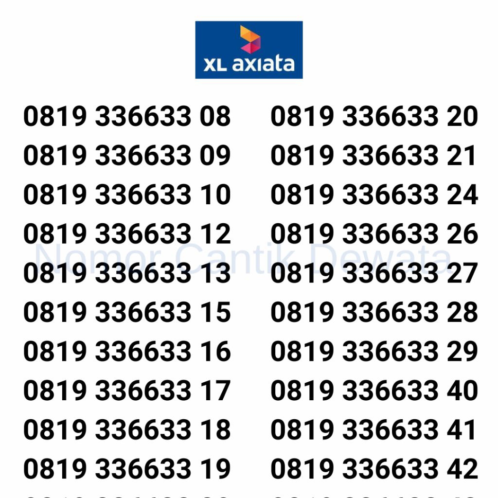Nomor Cantik Xl Kartu Perdana Xl Nomer Cantik Xl Seri Triple 888 333 xx