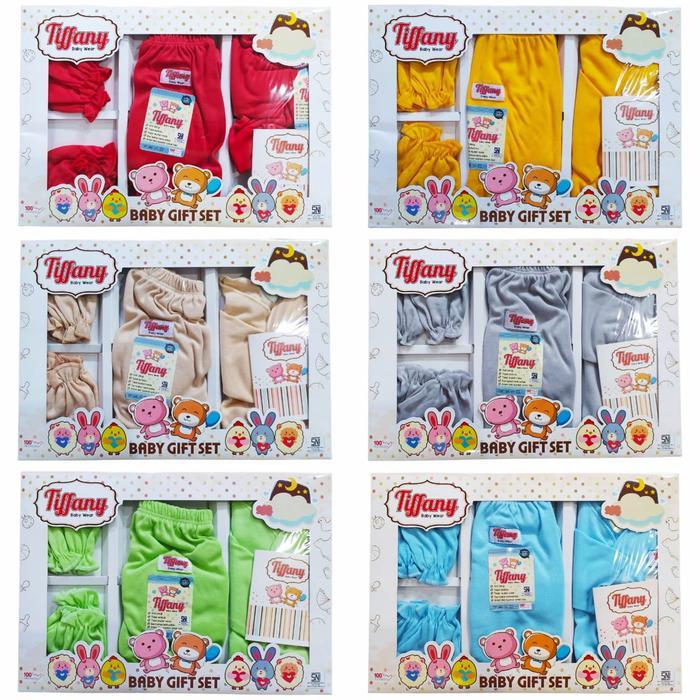 Baby Set setelan baju celana sarung tangan kaki Tiffany Motif Random