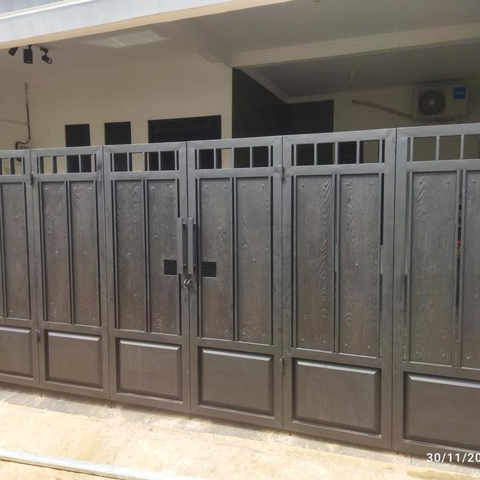 pagar rumah plat besi pintu lipat dan sliding