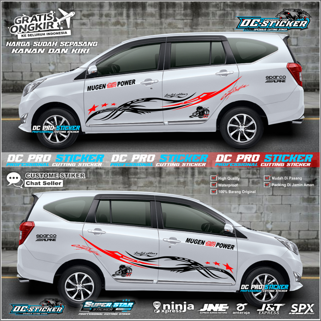 Stiker cutting mobil sigra hitam promo list stiker mobil sigra terbaru