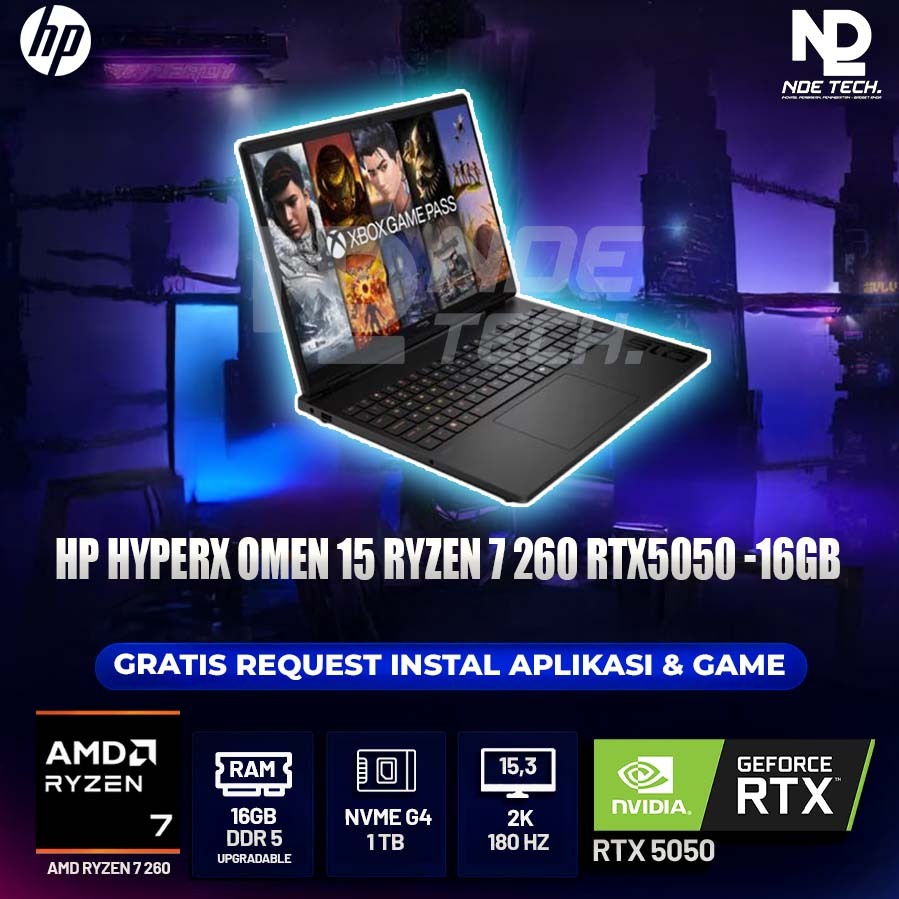 HP HYPERX OMEN 15 RYZEN 7 260 RTX5050