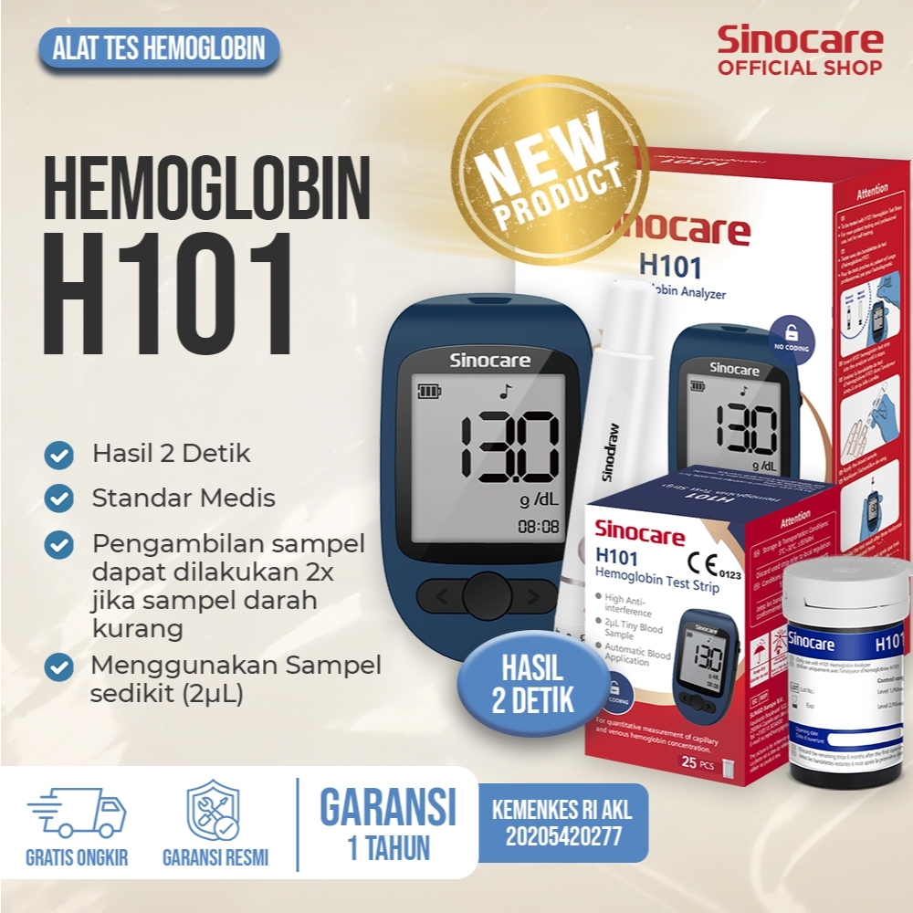 Alat Cek Darah Hemoglobin H101 Sinocare Alat Tes HB Tersedia banyak variasi Strip Alat Cek Darah