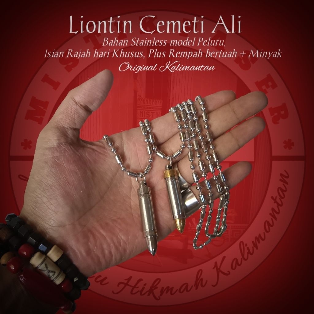 Liontin CA Tabung Bahan Stenlis Model Peluru