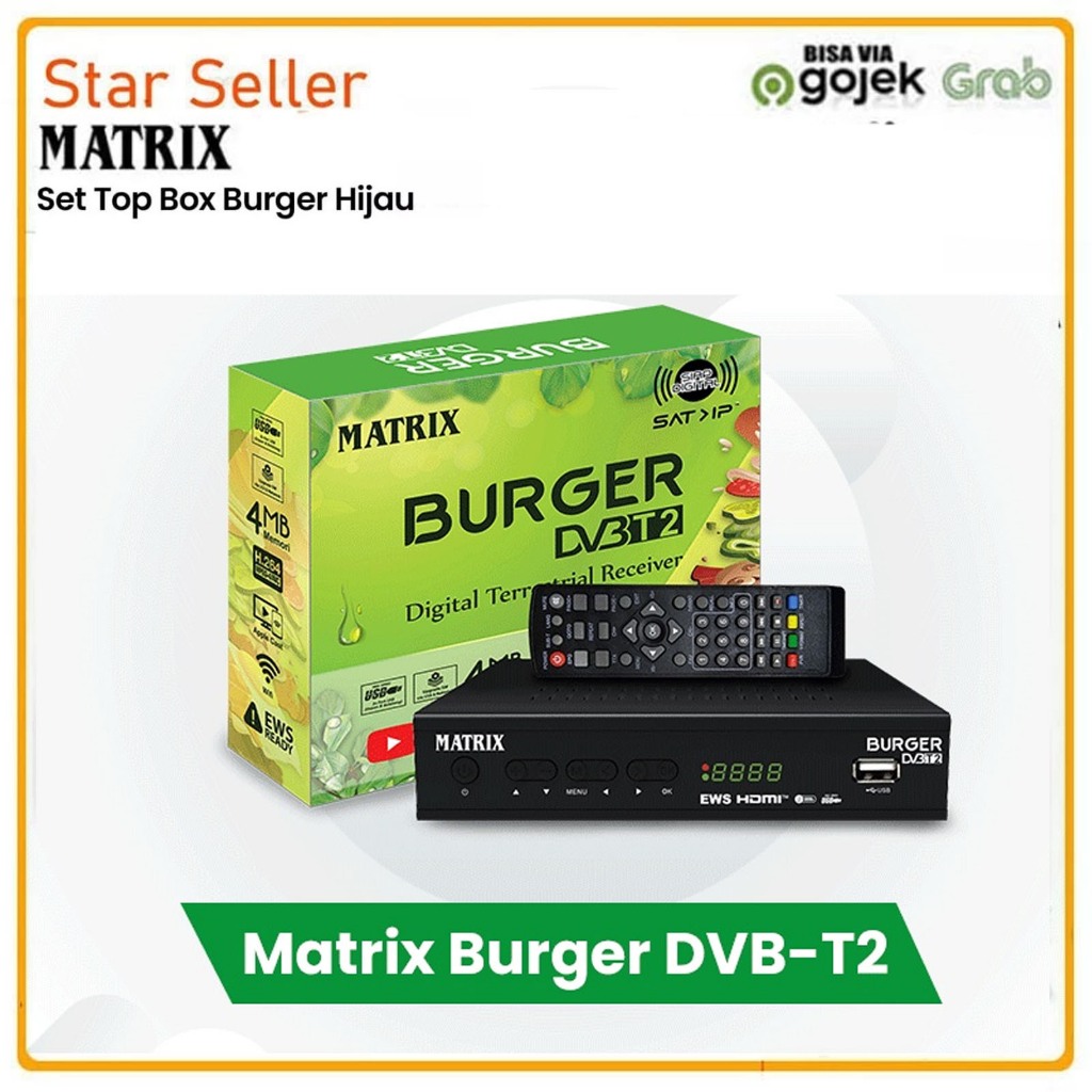 Set Top Box Matrix Burger Hijau