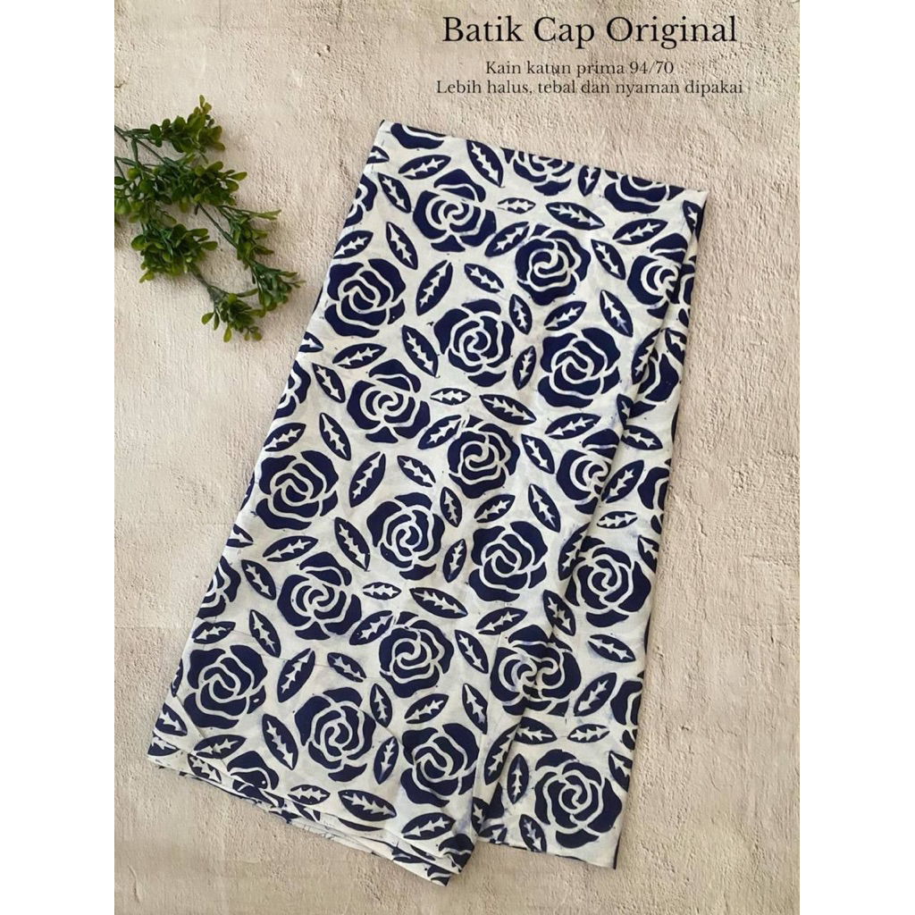 AKSARA - Kain batik cap motif bunga mawar
