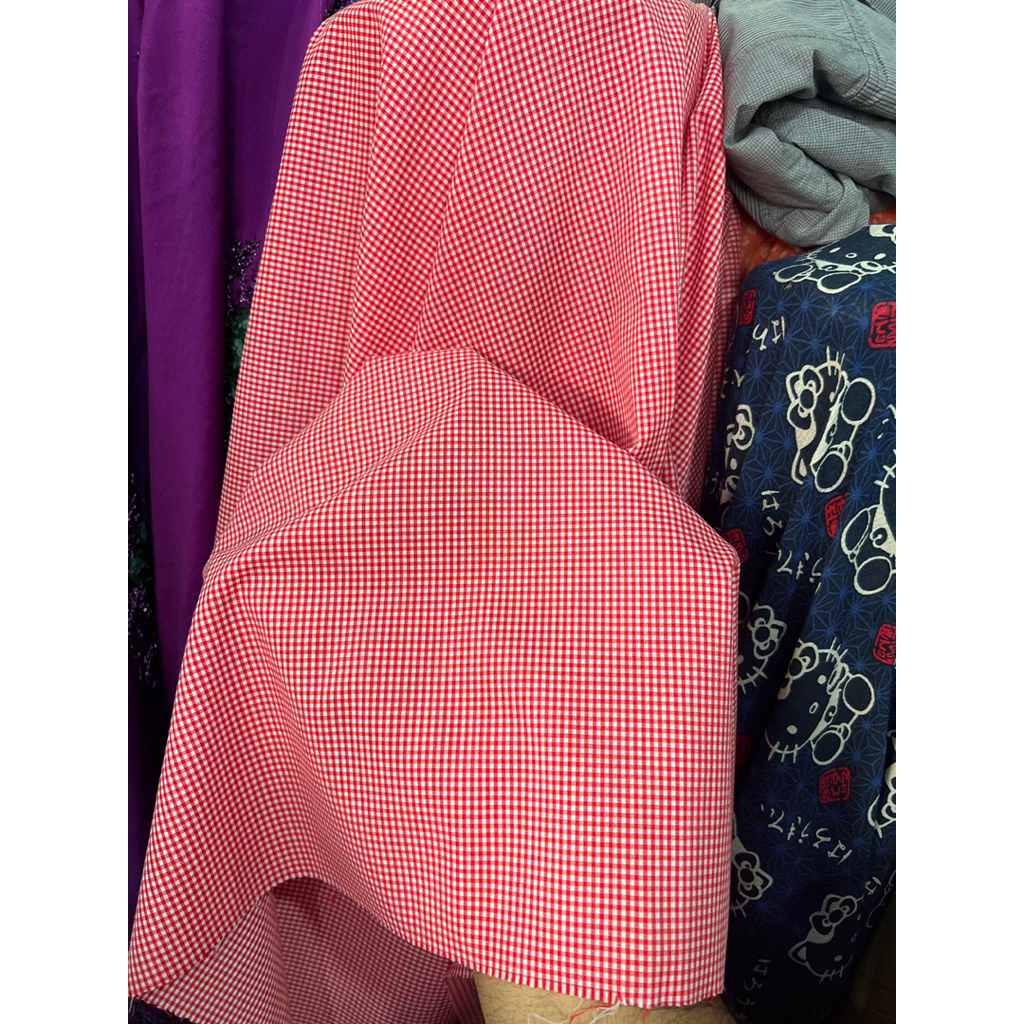 kain tc motif kotak kotak (harga setengah meter)