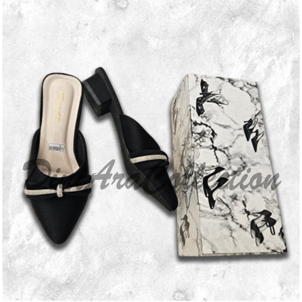 (DA-05)SANDAL/SEPATU WANITA FLATSHOES/FLATSHOES WANITA DEWASA SERIES HITAM/SEPATU FLAT SHOES HAK 3CM