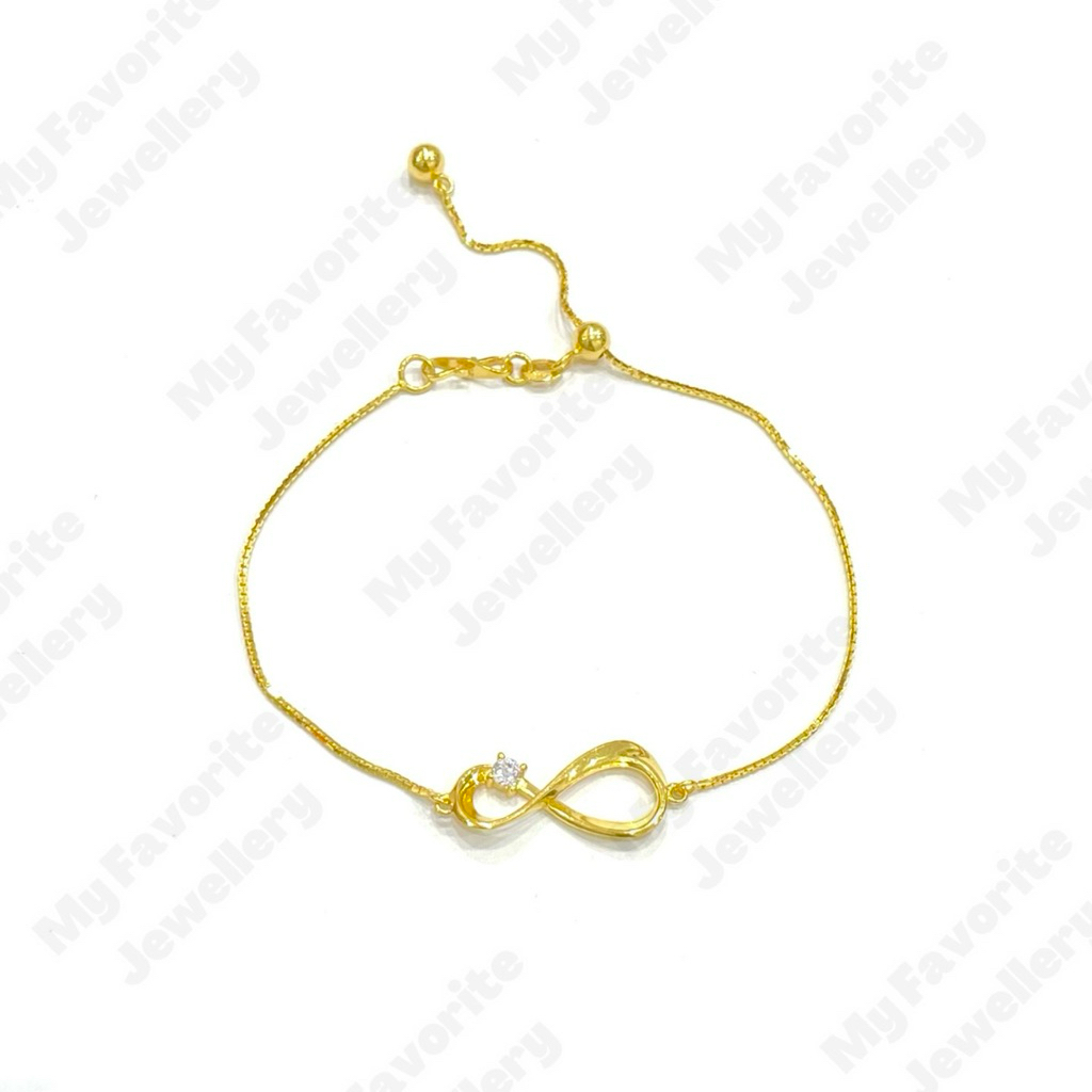 Gelang Serut Aegyo Infinity Emas Asli Kadar 875 Hadiah Valentine