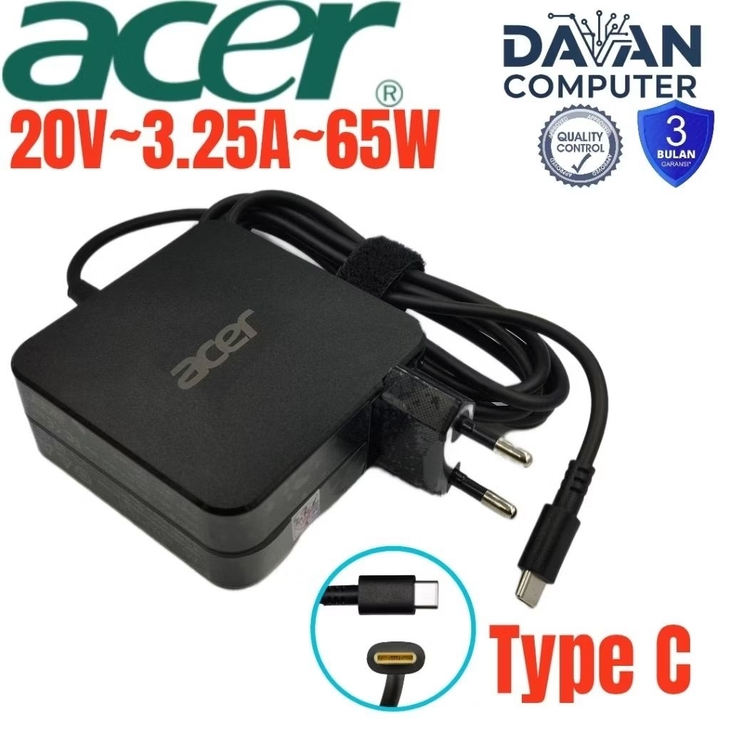 Charger Adaptor Acer Swift 14 (Sf14-71t-58f1, Intel Evo I5-13500h)|| 65w Type C