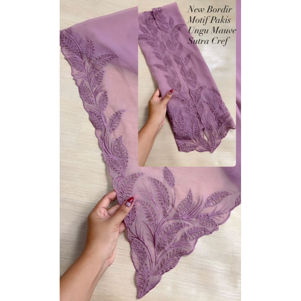 KAIN KEBAYA SUTRA CREPE BORDIR MOTIF PAKIS
