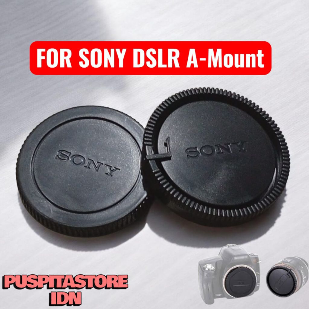 1set Rear Cap Sony DSLR A37 A58 A68 A77 A100 A200 A230 A250 A290 - Tutup Depan & Belakang Lensa A-Mo