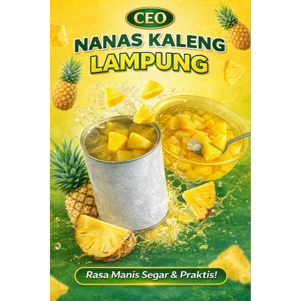Nanas Manis Lampung Tidbits/Slice dalam kaleng