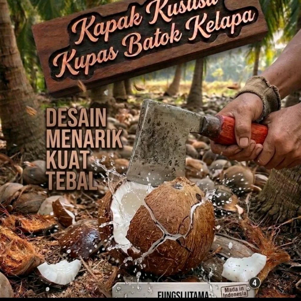 Kapak kecil untuk kupas batok kelapa tua baja per sepuhan