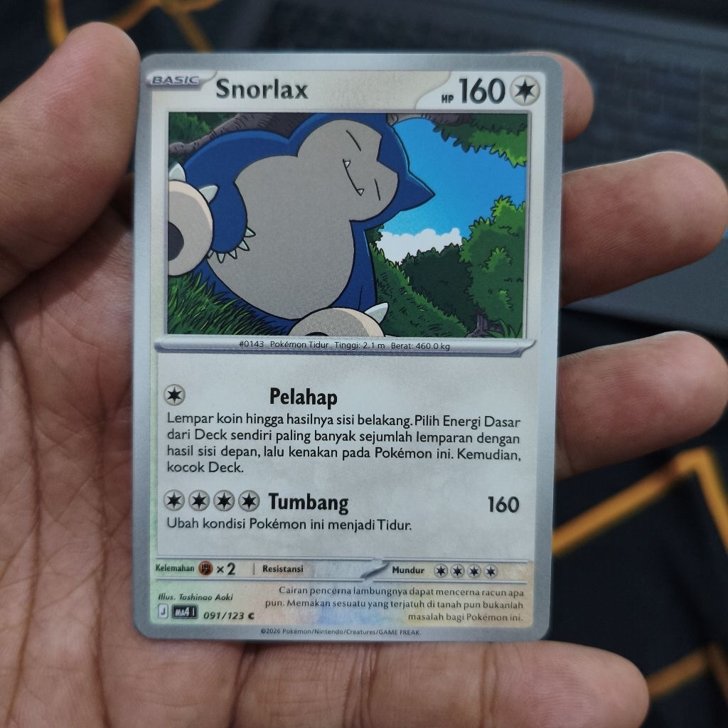snorlax ledakan peniada - tcg pokemon / kartu pokemon