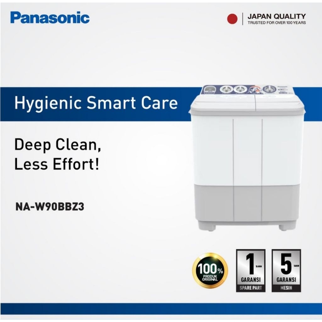 MESIN CUCI PANASONIC 2 TABUNG 9KG NA-W90BBZ3A MESIN CUCI PANASONIC 2TABUNG