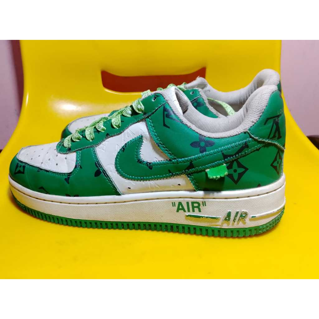 LOUIS VUITTO* x NIKE Air Force 1 “White Green” Mens Sneakers Sepatu Sneaker Pria WITH TAG