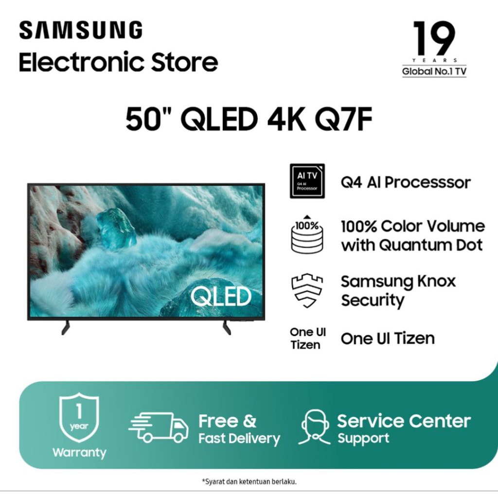 TV SAMSUNG SMART 50 INCH QLED 4K Q7F TV SAMSUNG 50INCH QLED 4K QA50Q7FAAKXXD