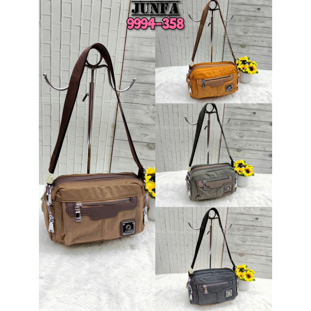 Tas selempang wanita junfa mini bahan parasut 9994-358 original