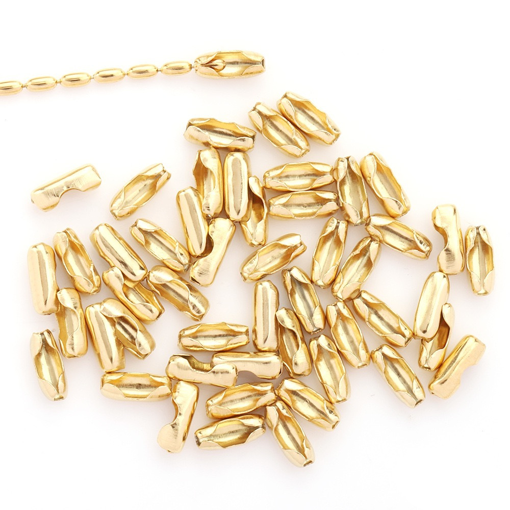 [20-100 Pcs] Pengait Kalung Biji Lada Biji Bambu Titanium Stainless Steel GOLD Anti Karat Pengait Ta