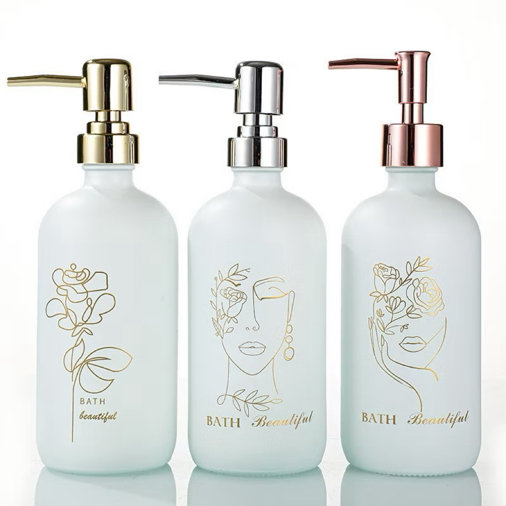 Vizzy Botol Pump Glosy Doff Botol Kaca 500ml Pump luxury Gold Premium