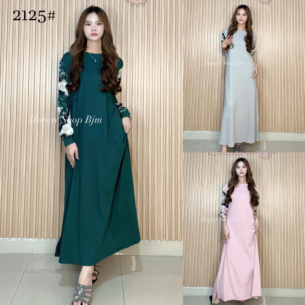 HAPPY SHOP - GAMIS WANITA KNIT 2125# LENGAN MOTIF VARIASI RENDA CANTIK BANGET