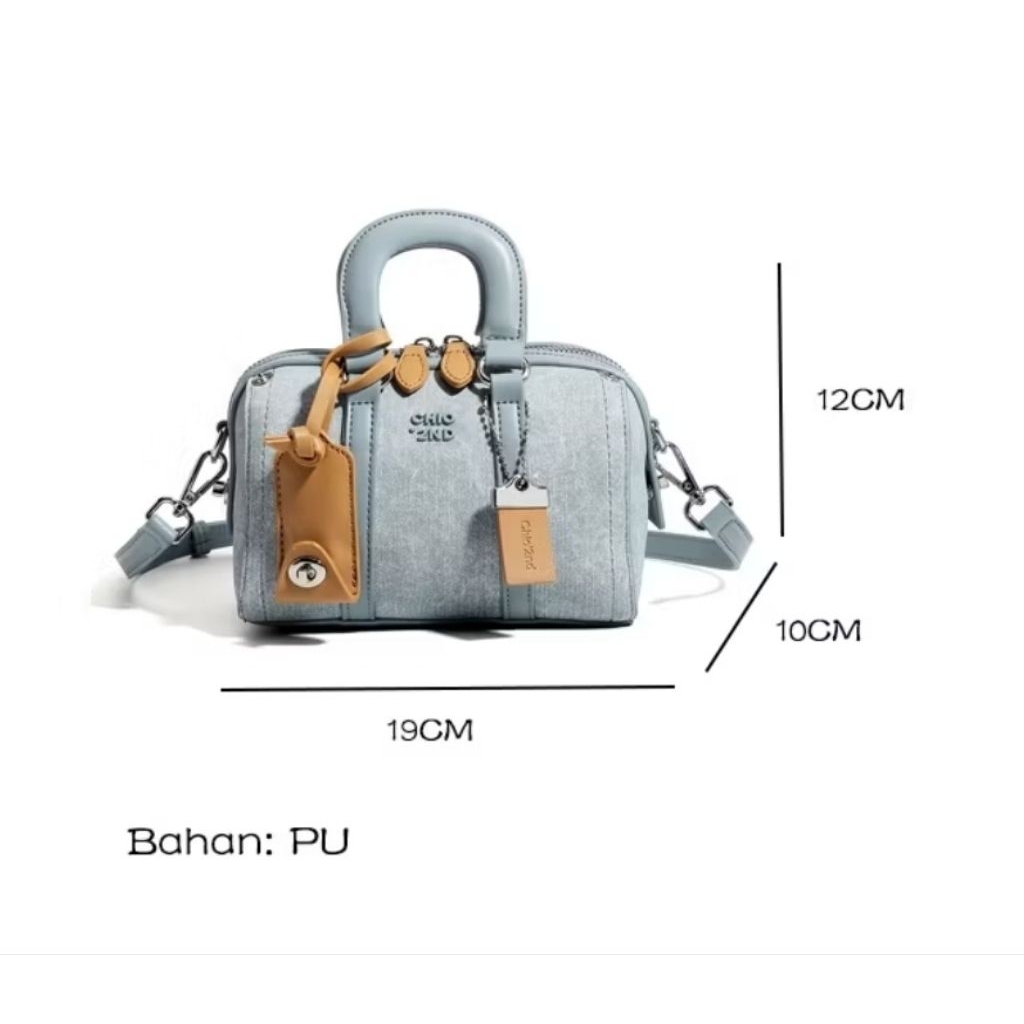 Tas Sling bag chio tas Speedy motif denim