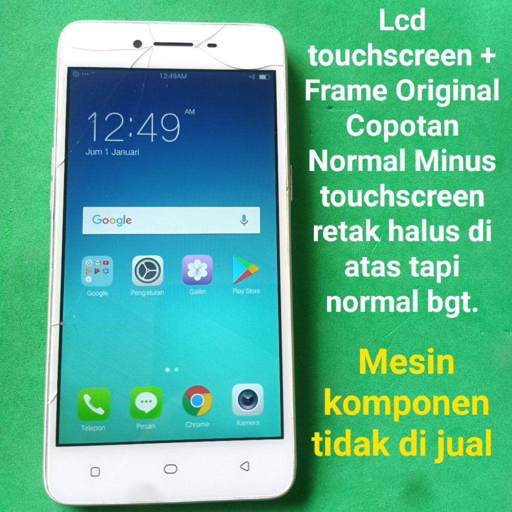 Lcd fullset Oppo a37/ A37f/ Neo 9 A37m Second Original Copotan normal cuma Minus touchscreen retak h