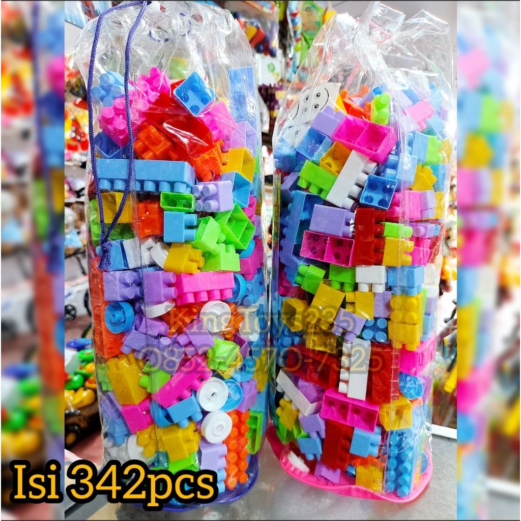 Mainan Anak Lego Balok Pasang Pasang2 Banyak Jumbo Ukuran Besar Isi Penuh 342pcs Blok Susun Susunan 