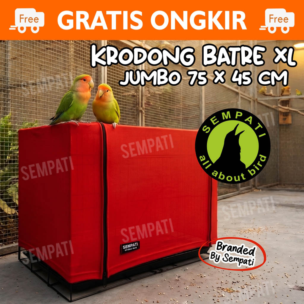 SEMPATI Kerodong Krodong Umbaran XL Jumbo 75 x 45 CM Sangkar Burung Ternak Lovebird Kotak Batre Penu