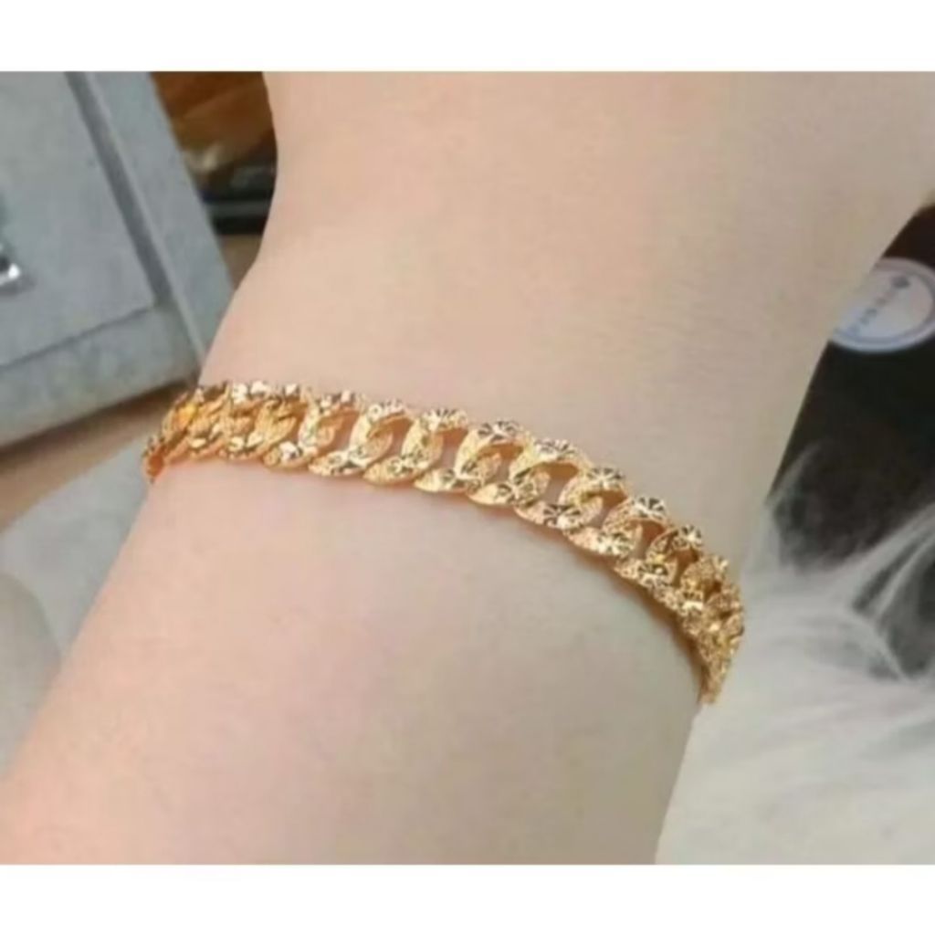 gelang tangan sisik naga titanium gold gelang tangan wanita dewasa