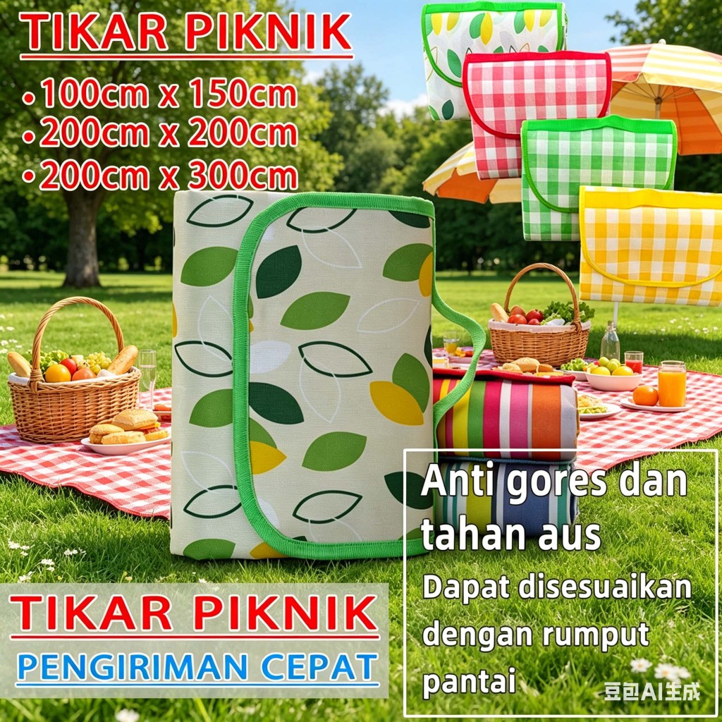 [upgrade]  tiker piknik karpet piknik tiker lipat piknik tiker piknik jumbo tikar piknik waterproof 