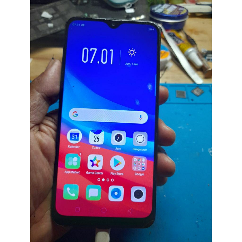 Lcd ts frame oppo A5s fullset second ori copotan