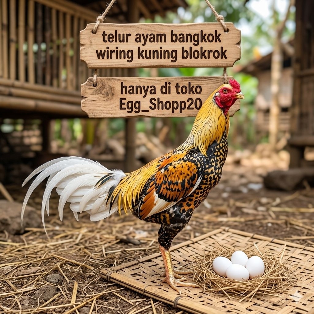 paket hemat 3 Telur Tetas Ayam Bangkok Wiring kuning Blokrok Petarung siap untuk ditetaskan Egg_shop