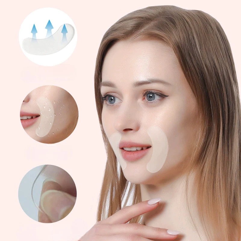 Stiker Pengencang Wajah Murah Tape Facelift Bahan Silikon Praktis Anti Kerut Patch Wajah
