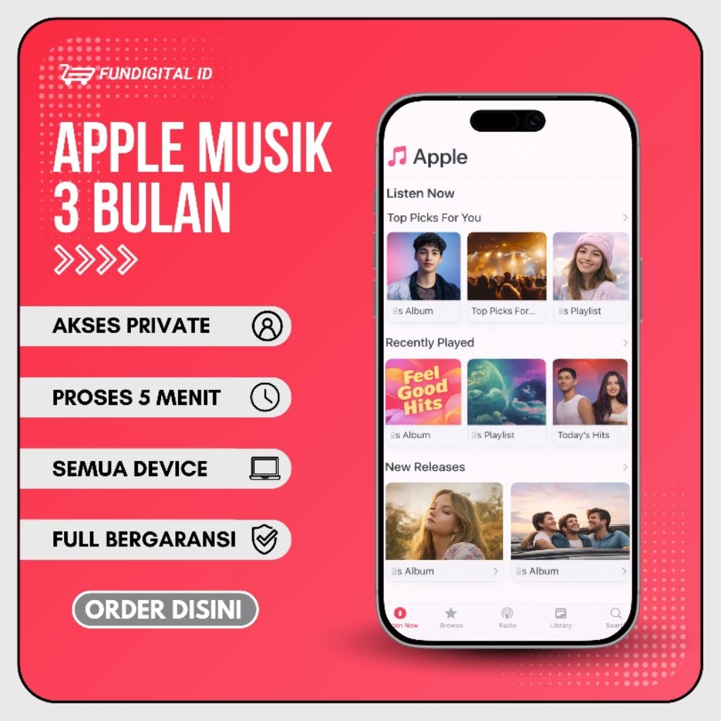 ORDER APPLE MUSIC 3 BULAN AKSES PRIVATE BISA AKUN PRIBADI BEBAS RIBET PROSES CEPAT BERGARANSI