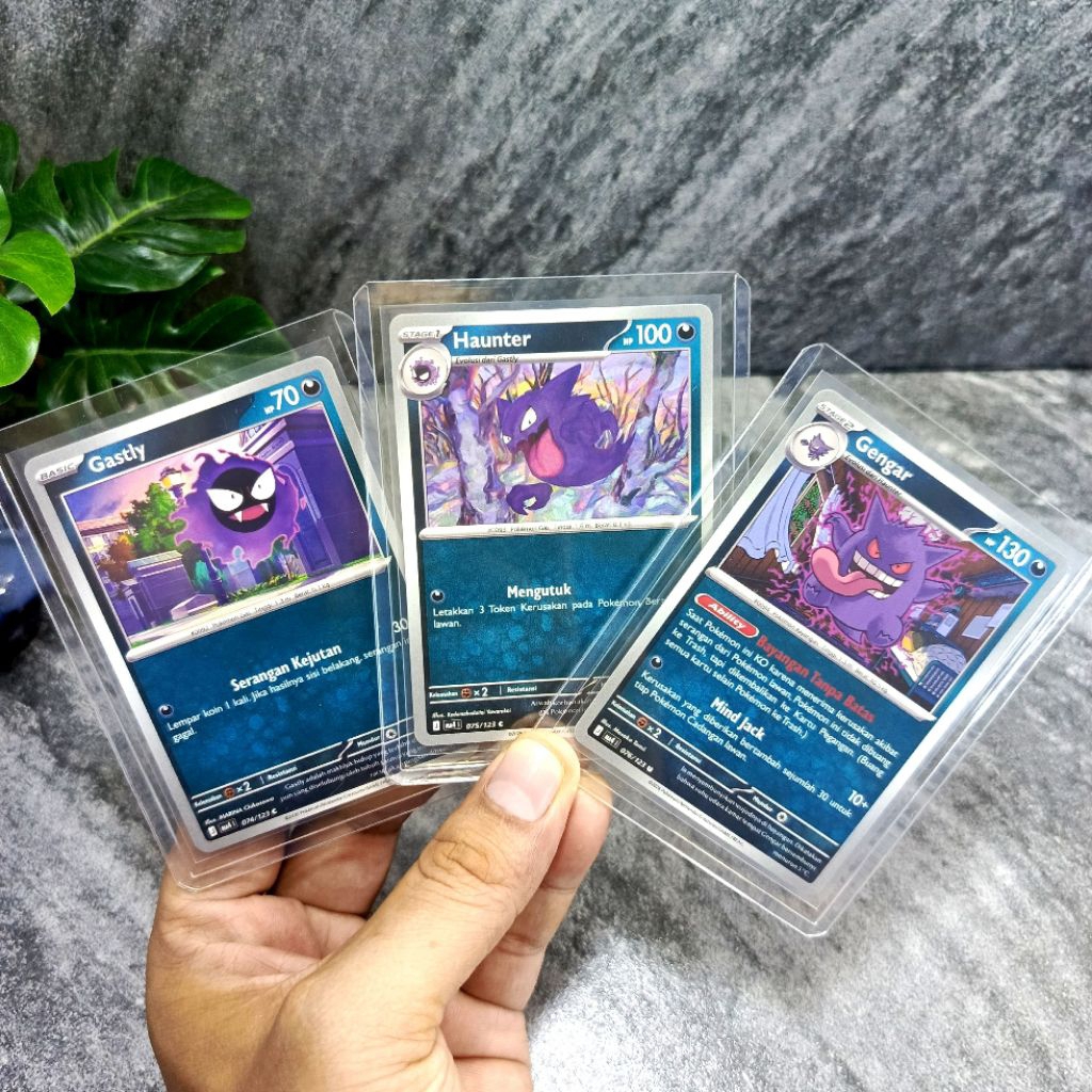 Gengar kartu pokemon TCG original asli | dapat 3 kartu yaitu gastly haunter dan gengar | sedia pokem
