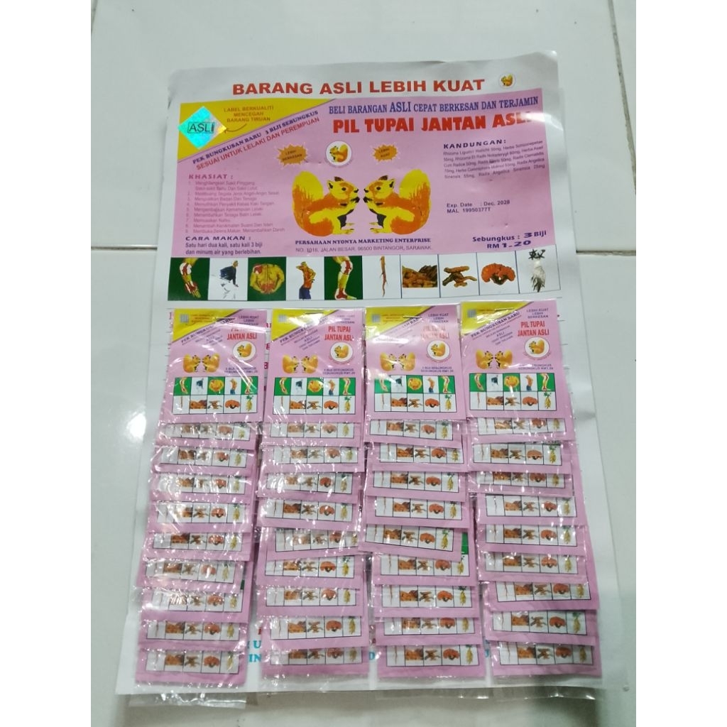 Kapsul Pil Tupai Jantan