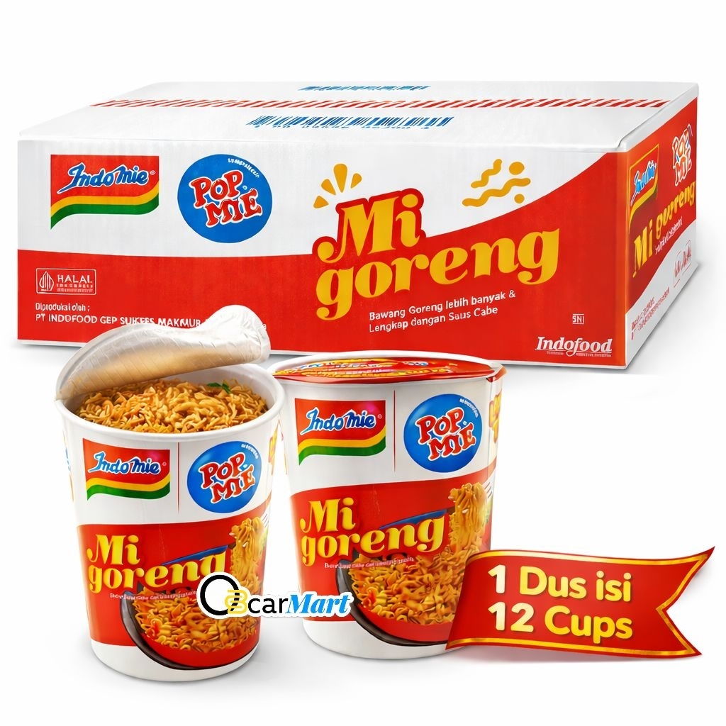 Oscarmart - POP MIE Rasa INDOMIE GORENG 1 Dus isi 12 Cups