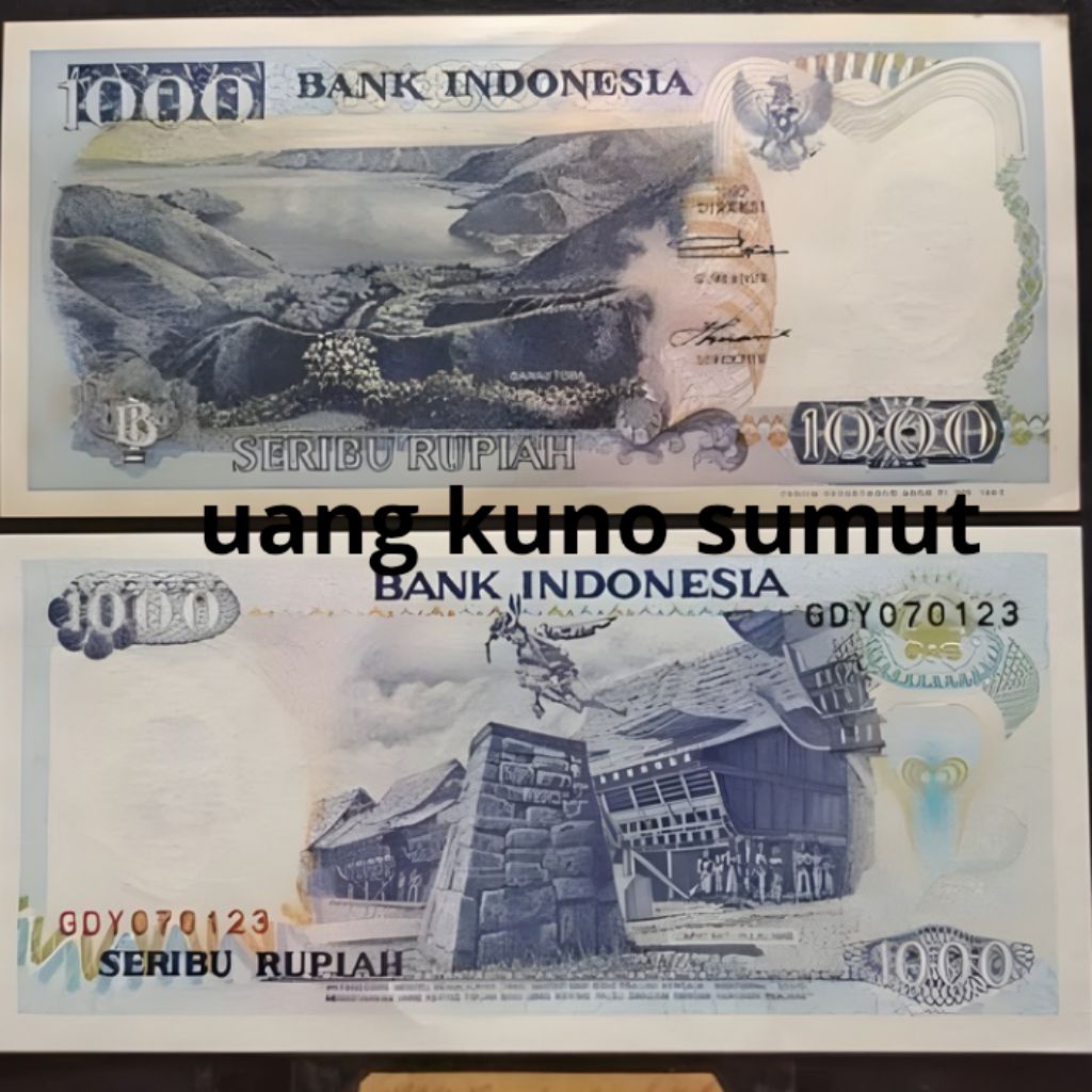 UANG KERTAS LAMA KUNO 1000 RUPIAH 1992 ASLI