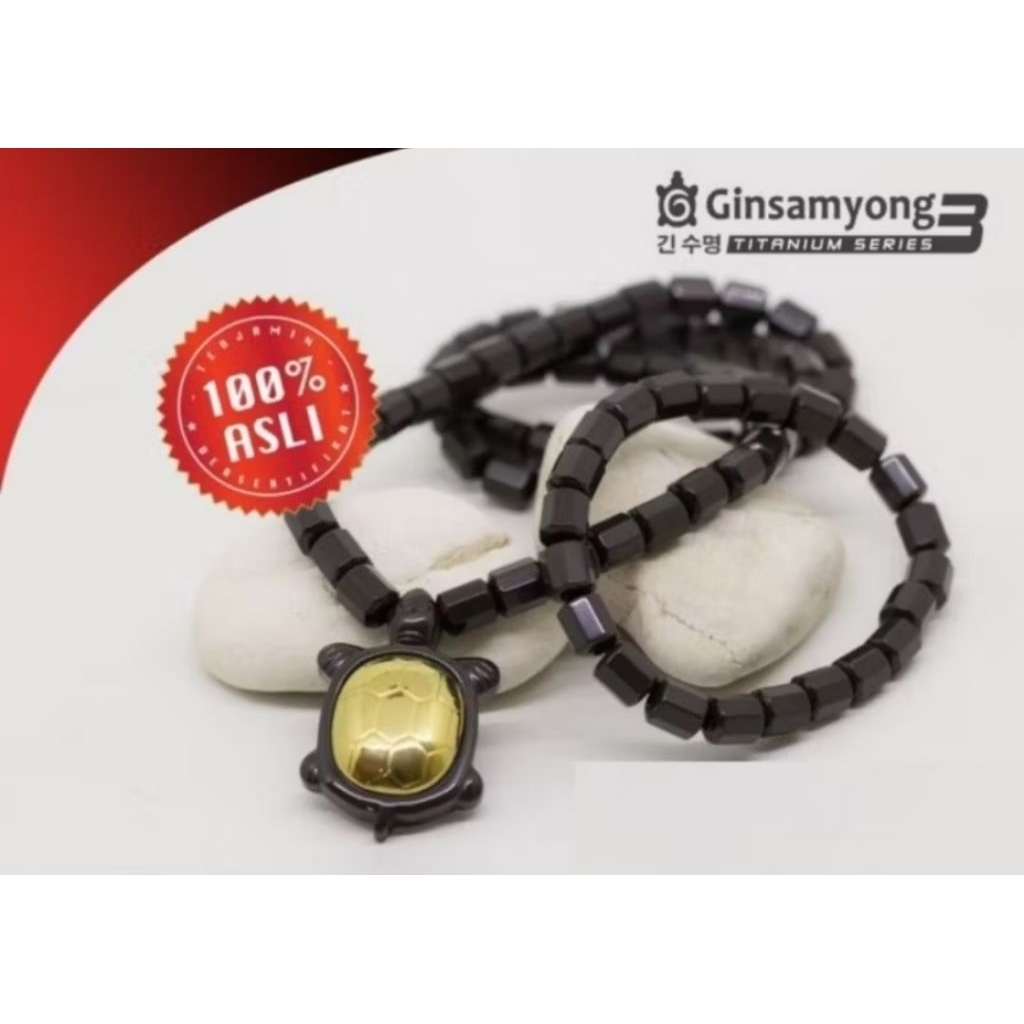 Kalung kesehatan Ginsamyong titanium gold kura Asli korea
