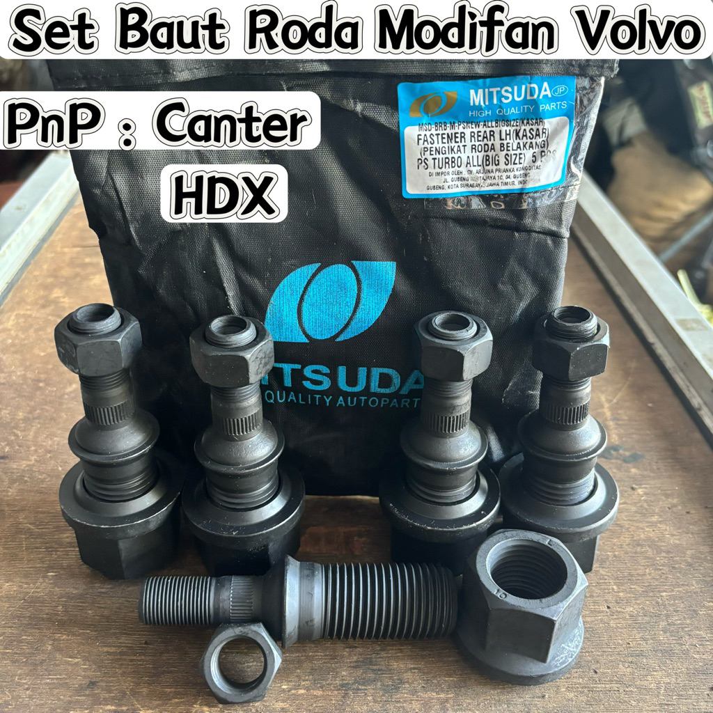 Set Baut Roda isi 5pcs Modif Pnp Canter Volvo Mitsuda / Baud Roda Ps All mitsuda / Baot Roda Canter 