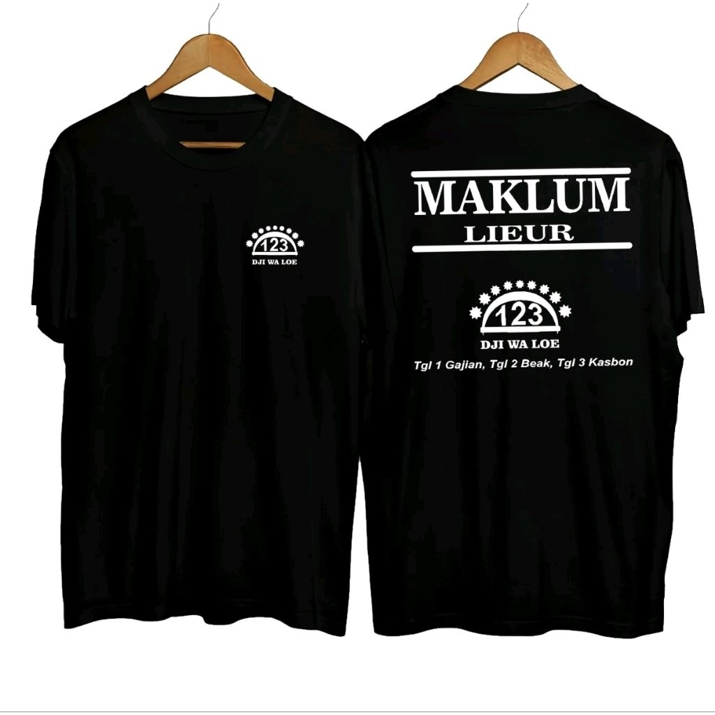 Kaos T-Shirt Plesetan MAKLUM LIER Dji,Sam,Soe Baju Distro Ukuran S M L XL