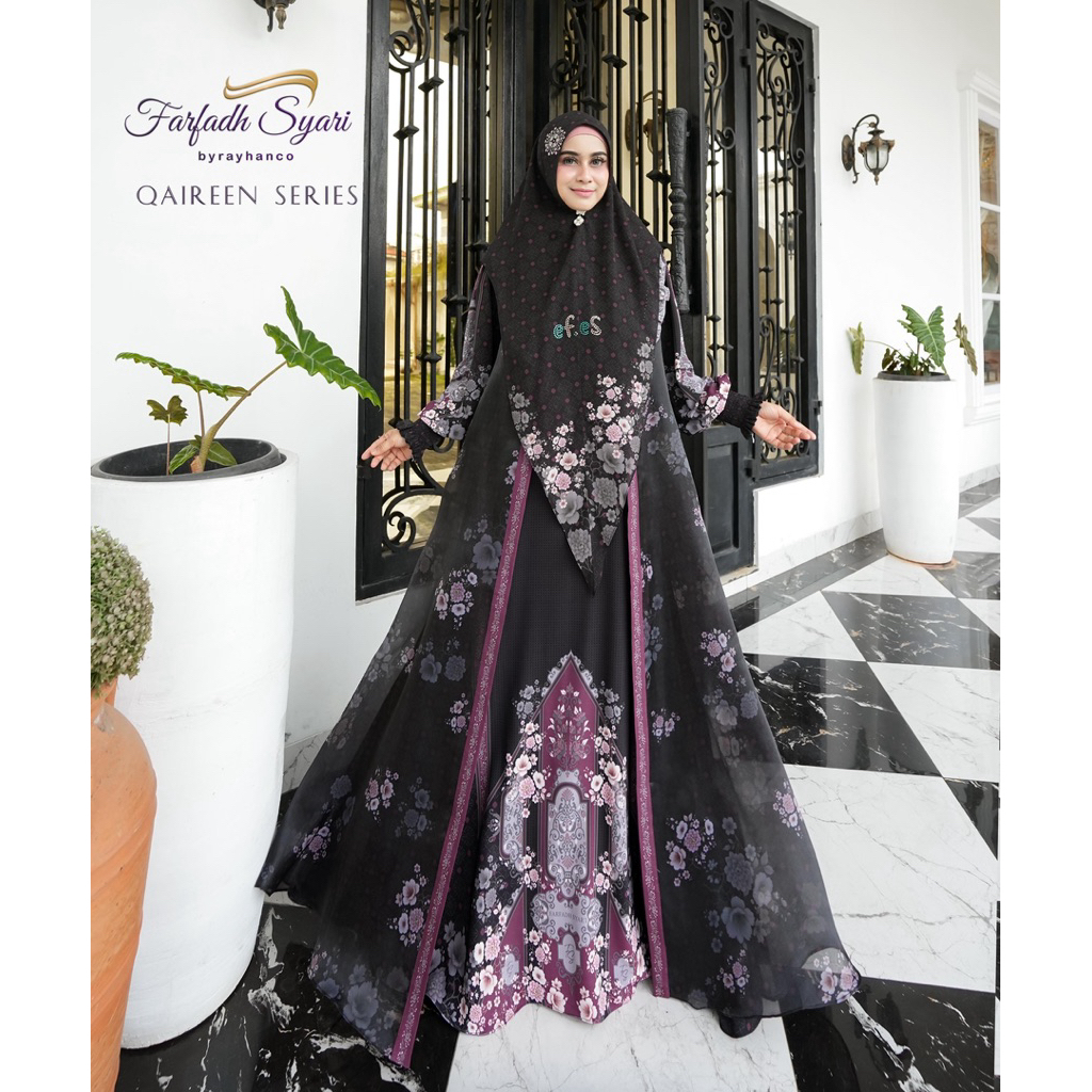 Gamis Muslim wanita set syari Qaireen Signature Series by Farfadh Syar’i