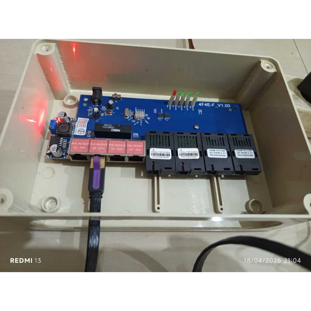 ODP [Converter Fiber Optic] 4FO 4LAN support PoE - SECOND