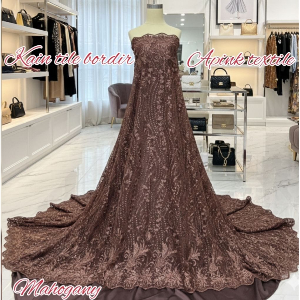 kain tile kebaya bordir mutiara bordir