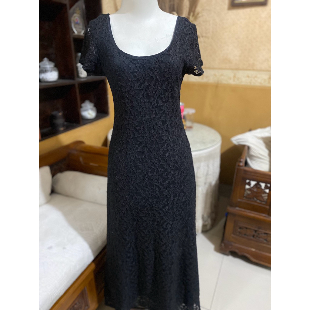 preloved dress brokat hitam
