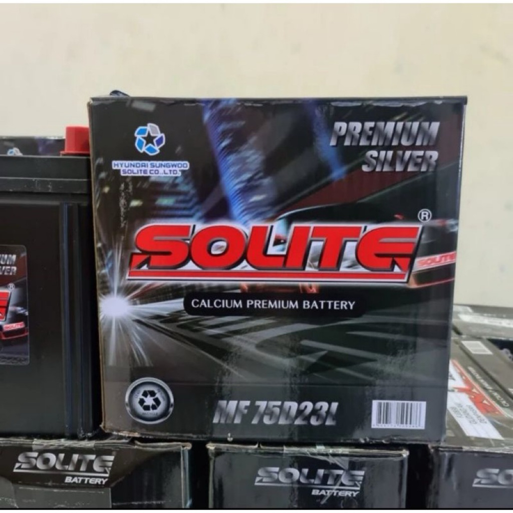 Aki Mobil Solite 75D23L / 55D23L 12V 60Ah Aki Kering Innova bensin, CRV Xtrail Camry Original Garans